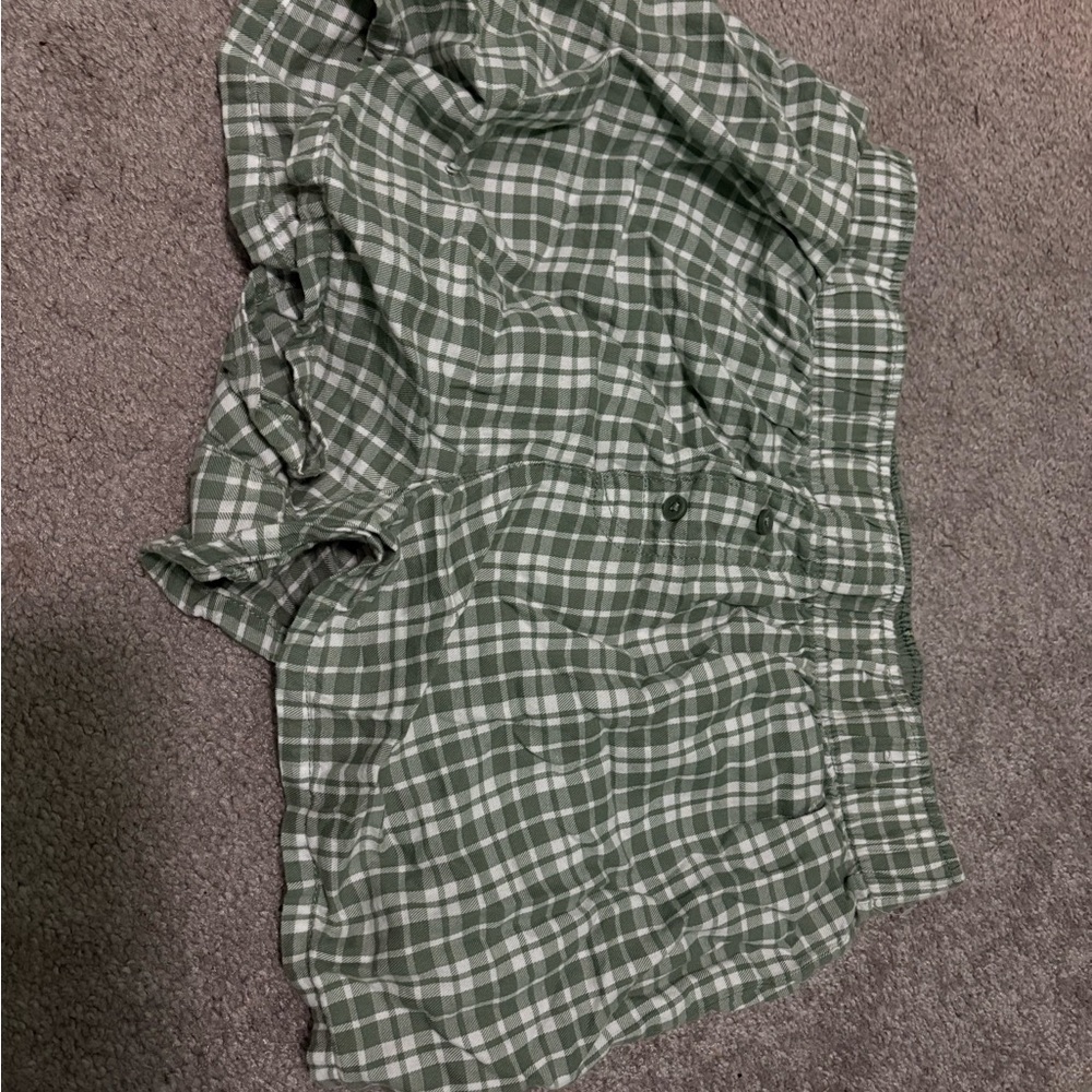 Women's Green Plaid Pajama Shorts